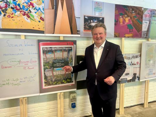 Michael Ludwig, Bécs városának polgármestere a Velencei Építészeti Biennále megnyitóján